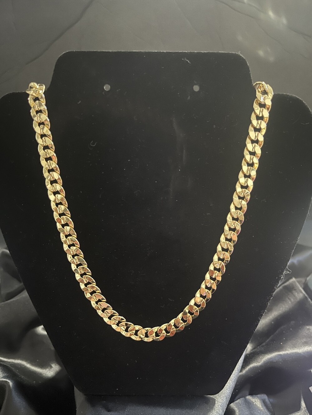 Heavy Gold Finished Curb -Link Chain Necklace With Substantial Heavy Feel